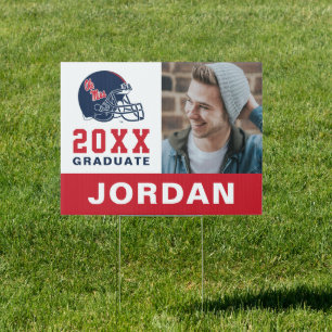 Ole Miss Football Helmet Dark Blue Sign