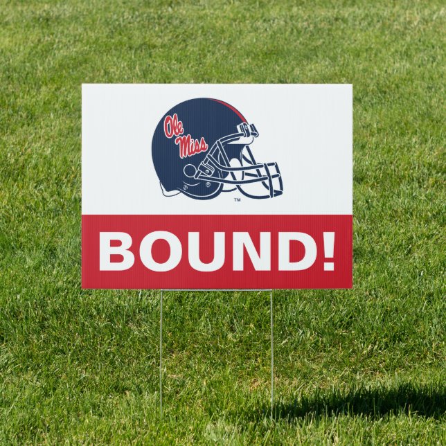 Ole Miss Football Helmet | Dark Blue Sign (Insitu)