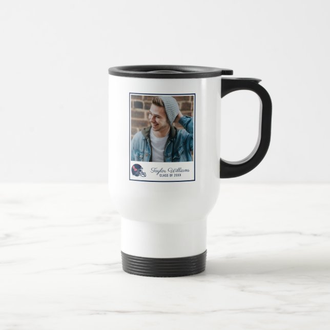Ole Miss Football Helmet | Dark Blue Travel Mug (Right)