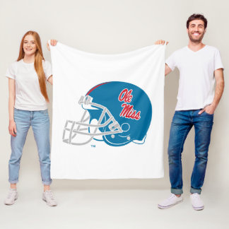 Ole Miss Football Helmet | Light Blue Fleece Blanket