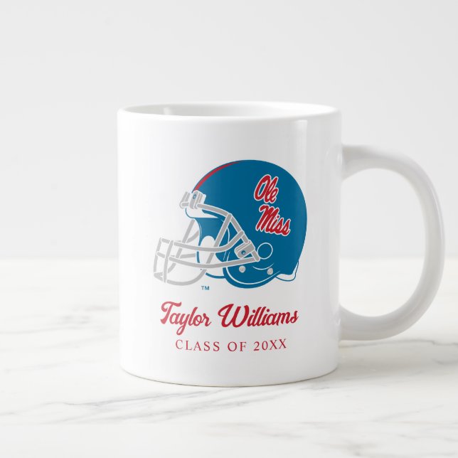 Ole Miss Football Helmet | Light Blue Giant Coffee Mug (Right)