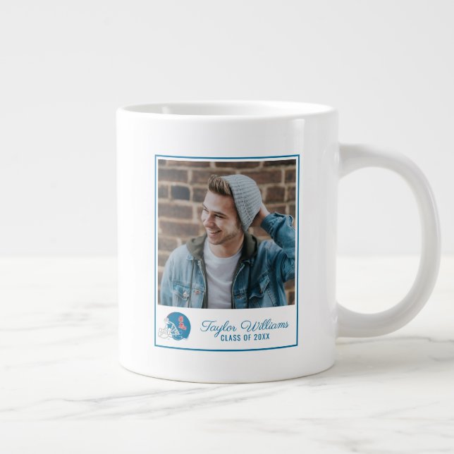 Ole Miss Football Helmet | Light Blue Giant Coffee Mug (Right)