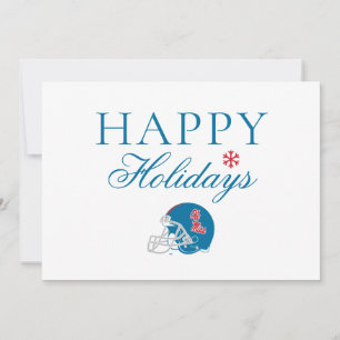 Ole Miss Football Helmet Light Blue Holiday Card