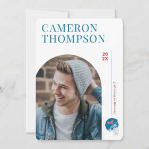 Ole Miss Football Helmet Light Blue Invitation