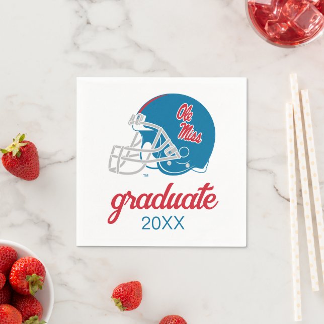 Ole Miss Football Helmet | Light Blue Napkins (Insitu)