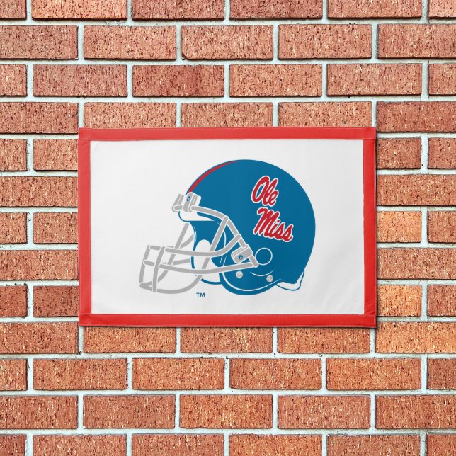 Ole Miss Football Helmet | Light Blue Pennant (Insitu 1)