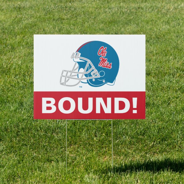 Ole Miss Football Helmet | Light Blue Sign (Insitu)