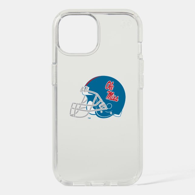 Ole Miss Football Helmet | Light Blue Speck iPhone Case (Front)