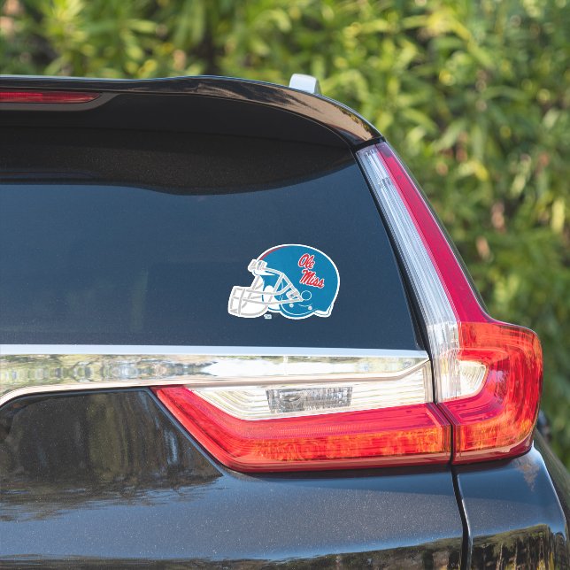 Ole Miss Football Helmet | Light Blue Sticker (Car Side)