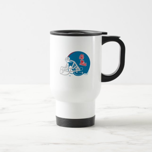 Ole Miss Football Helmet | Light Blue Travel Mug (Right)
