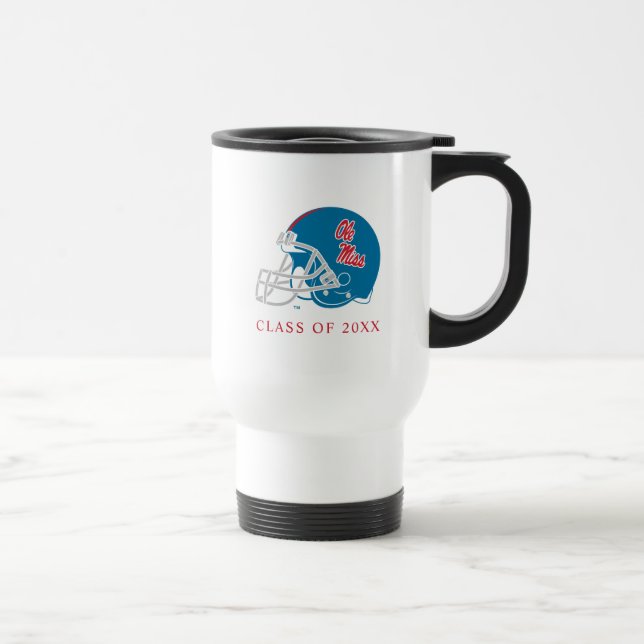 Ole Miss Football Helmet | Light Blue Travel Mug (Right)
