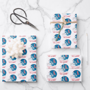 Ole Miss Football Helmet   Light Blue Wrapping Paper Sheets