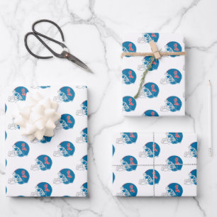 Ole Miss Football Helmet Light Blue Wrapping Paper Sheets