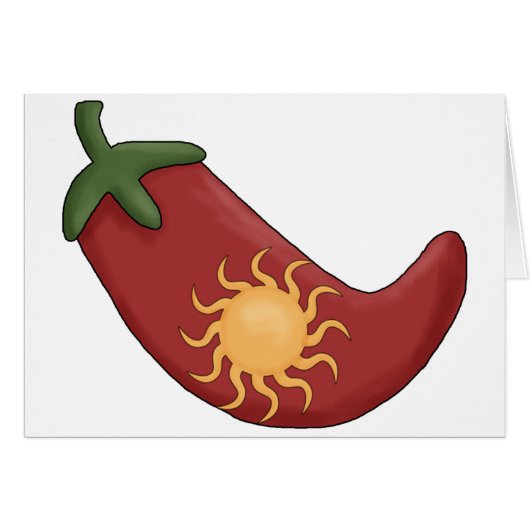 Ole! Sun Stuffed Red Chili Pepper - Blank Inside (Front Horizontal)