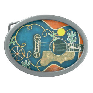 Ole Western Guitar Belt Buckle
