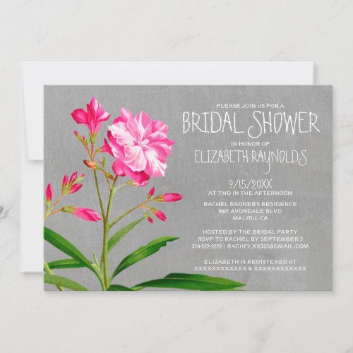 Oleander Bridal Shower Invitations