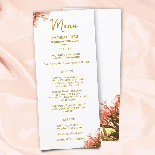 Oleander Flowers on Beach Wedding Menu (Creator Uploaded)