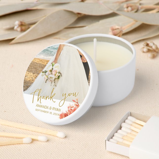 Oleander Flowers Photo Thank you Wedding Mini Candle Favors (Insitu)