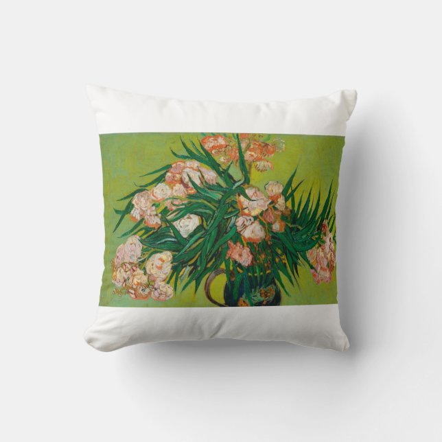 Oleanders by Vincent van Gogh Throw Pillow (Front)