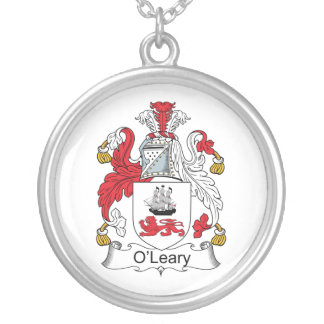 O'Leary Family Crest Silver Plated Necklace