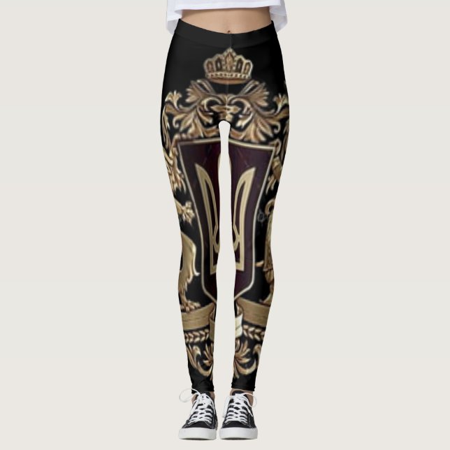 Olena Zelenska Ukraine Crest  Leggings (Front)