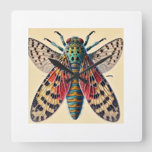 Olenecamptus insect 090724IREF125 _ Watercolor Square Wall Clock