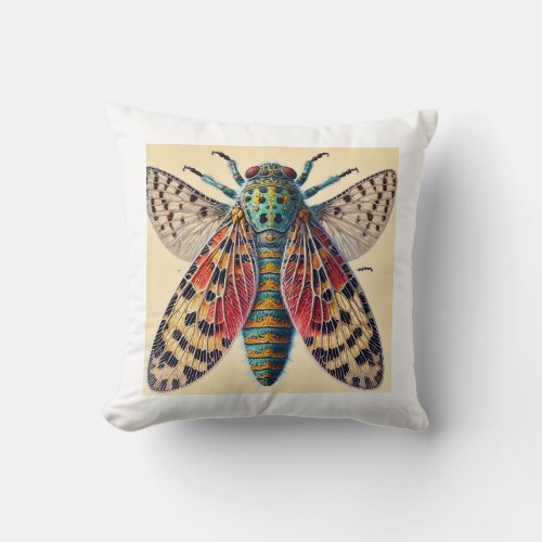 Olenecamptus insect 090724IREF125 _ Watercolor Throw Pillow