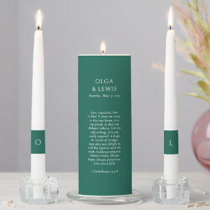 Olga Emerald Green Modern Wedding Unity Candle Set