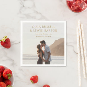 Olga Gold Modern Wedding Napkins