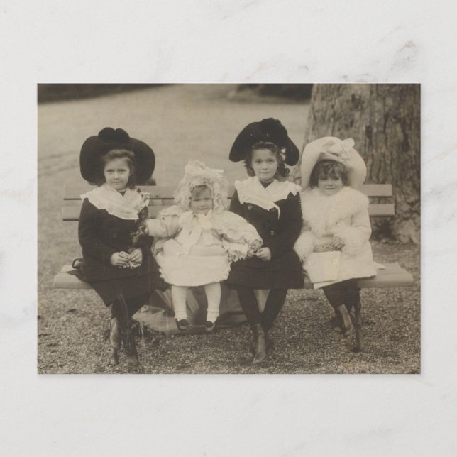Olga, Tatiana, Marie, Anastasia Romanov in 1903 Postcard (Front)