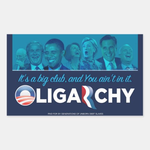 Oligarchy 2012 rectangular sticker