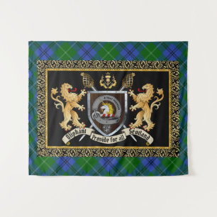 Oliphant Clan Badge & Motto w/Lions Tapestry