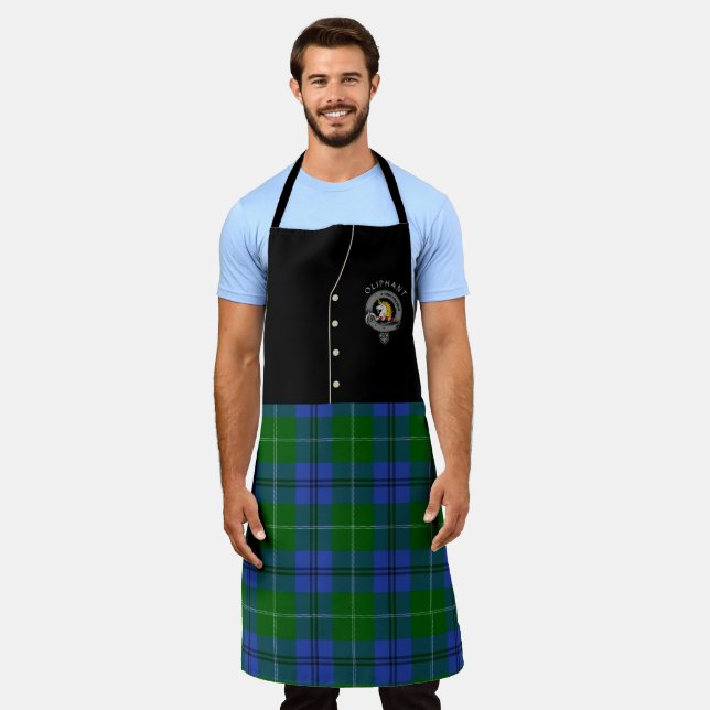 Oliphant Clan Badge & Tartan Kilt Apron (Worn)