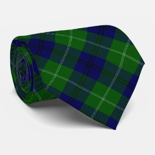 Oliphant tartan blue green plaid neck tie