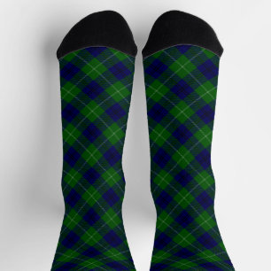 Oliphant tartan blue green plaid socks