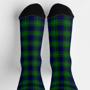 Oliphant tartan blue green plaid socks