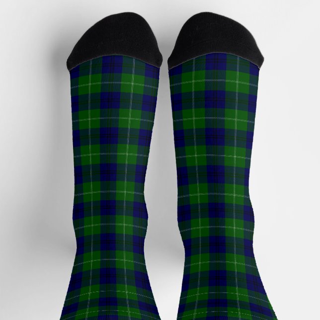 Oliphant tartan blue green plaid socks (Top)
