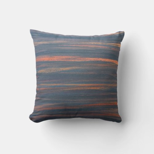 Olive Abstract  Dark Blue Green Copper Earth Tone Throw Pillow