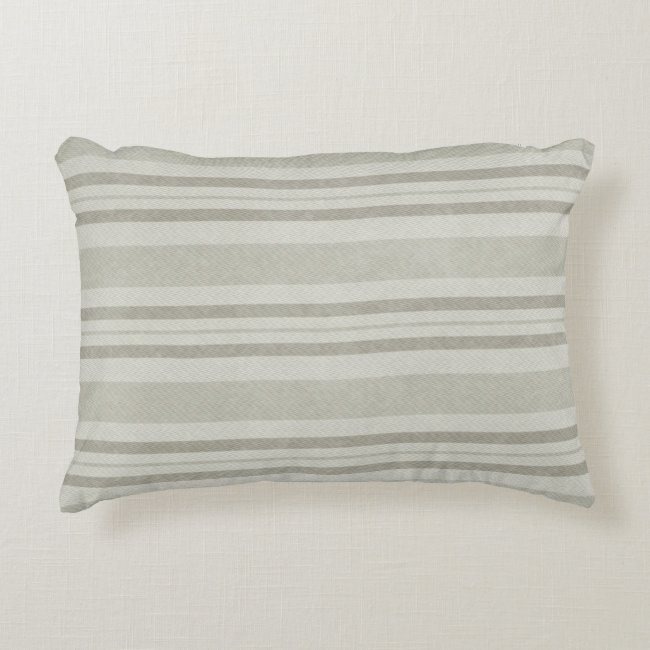 Olive and Beige Striped Pattern Accent Pillow