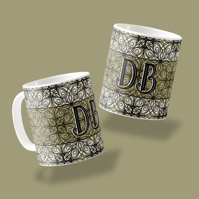 Olive and Black Boho Coffee Mug (Creator Uploaded)