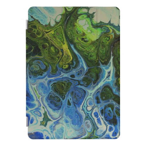 Olive and Blue Swirl iPad Cover