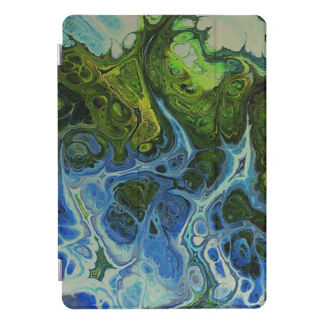 Olive and Blue Swirl iPad Cover (Front)