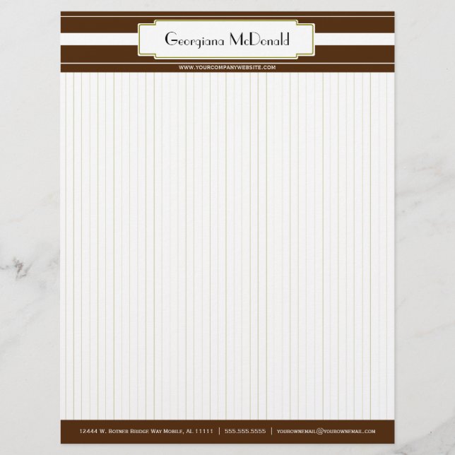 Olive and Brown Deluxe Letterhead (Front)