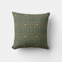 Olive and Clay Folk Motif Tile Pattern