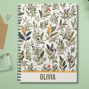 Olive and Herbs Minimal Elegant Personalized Notebook