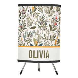 Olive and Herbs Minimal Elegant Personalized Tripod Lamp