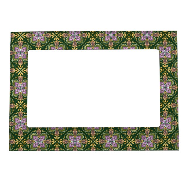 💜💚 Olive and lavender Azulejos Magnetic Frame (Front)