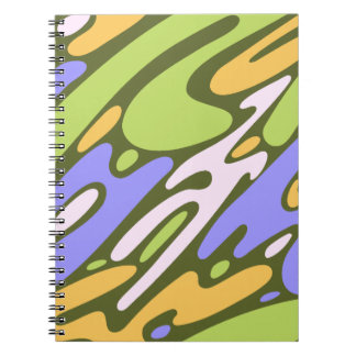 Olive and Lavender Diagonal Brushstroke Pattern Notebook