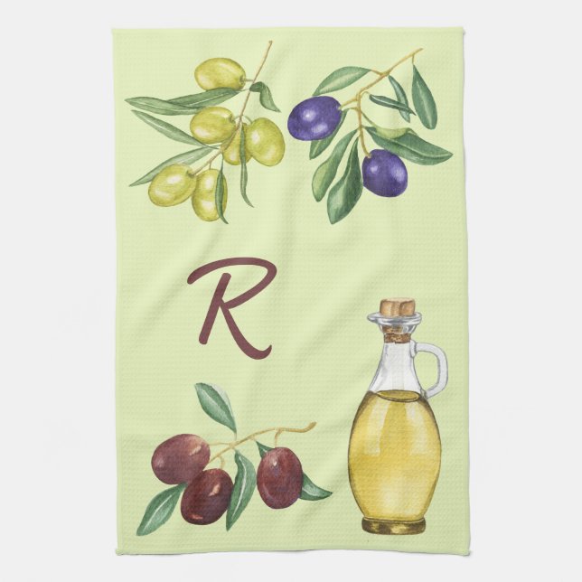  Olive And Oil    Kitchen Towel (Vertical)