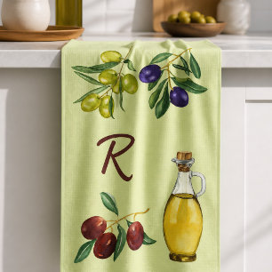Olive And Oil Kitchen Towel